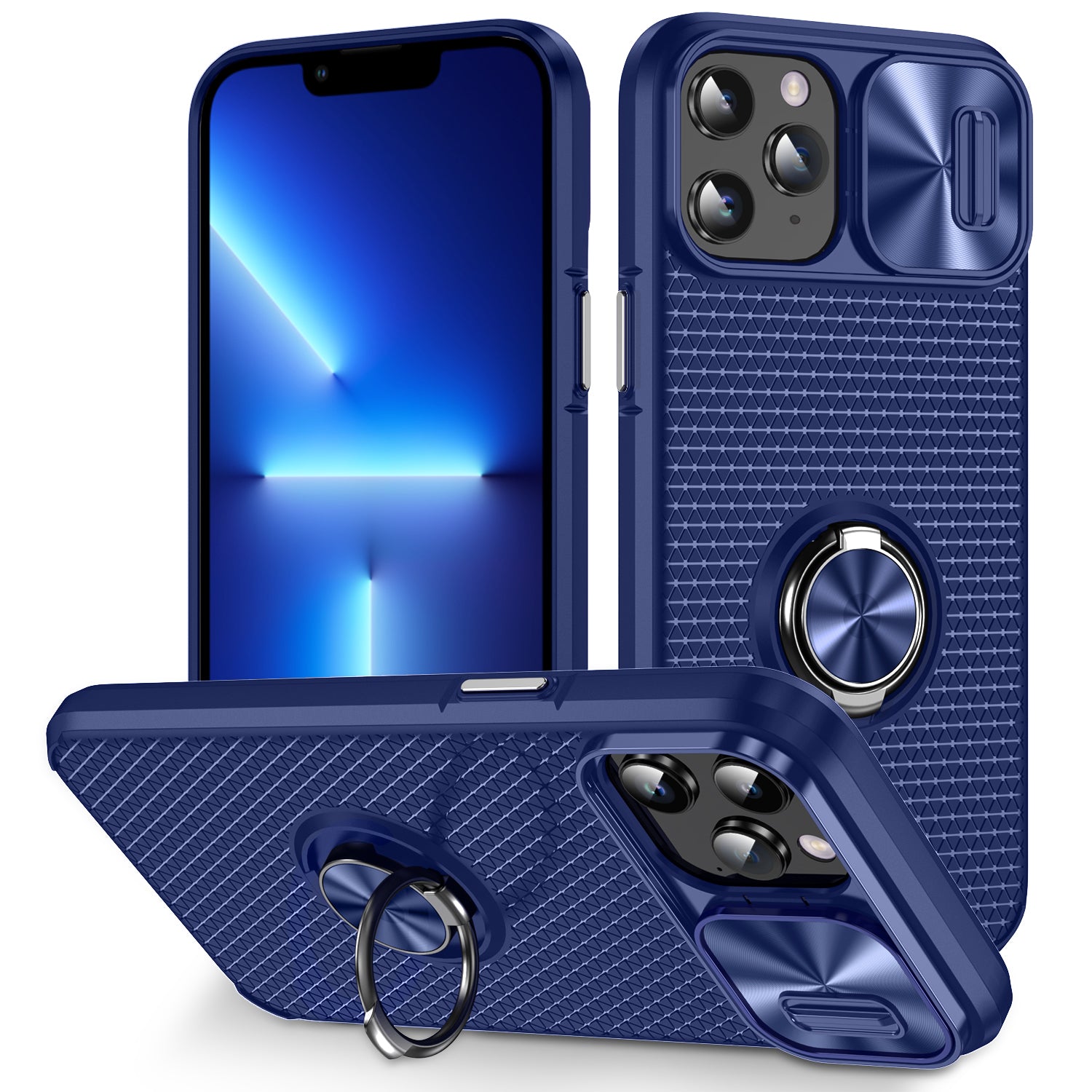 Til iPhone 11 Pro Max PC TPU-telefoncover Ring Kickstand-telefoncover med skydelinsebeskyttelse Til iPhone 11 Pro Max PC TPU-telefoncover Ring Kickstand-telefoncover med skydelinsebeskyttelse